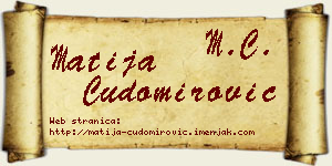 Matija Čudomirović vizit kartica
